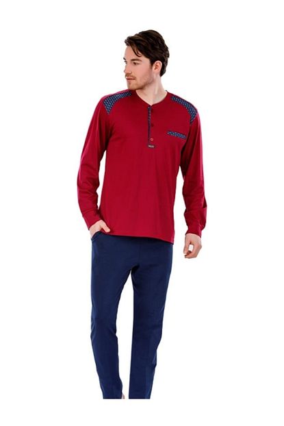 Kozaluks Erkek Kirmizi Pijama Takimi Trendyol