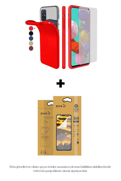 Mobilteam Xiaomi Redmi 7a Kilif Renkli Silikon Kapak Kirmizi Nano Ekran Koruyucu Trendyol