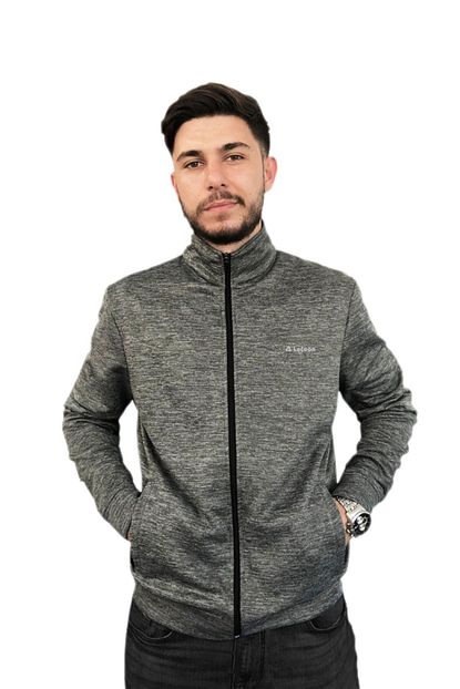 Letoon Erkek Gri Tam Fermuarli Gri Muline Erkek Sweat Trendyol
