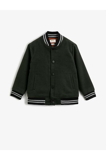 Koton Erkek Cocuk Yesil Dugmeli Bomber Ceket Trendyol