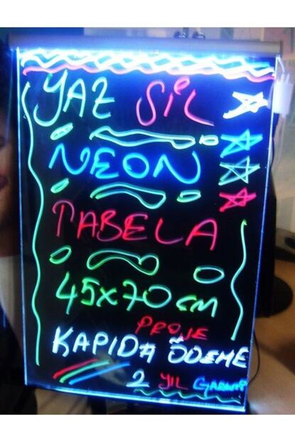 termoform isikli tabela 3 kalemli yaz sil led neon tabela yazi tahtasi uzaktan kumandali isikli yazi panosu 40x60 cm fiyati yorumlari trendyol