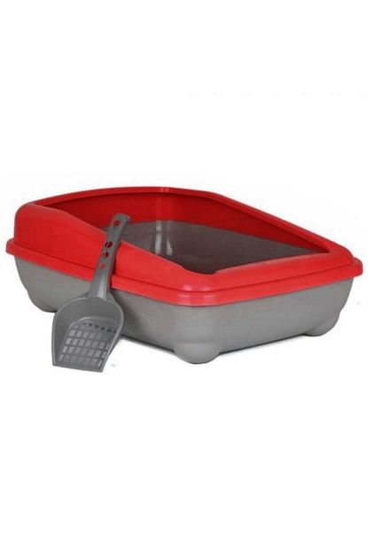 Atlantik Kedi Tuvalet Kum Kabi 50 37 13 5 Cm Koyu Kirmizi Kurek Hediye Trendyol