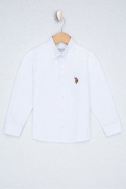U S Polo Assn Beyaz Erkek Cocuk Gomlek Trendyol