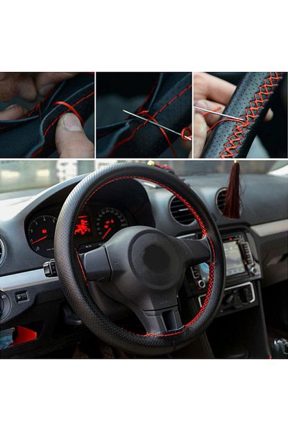 Gardenauto Fiat Egea Sw Premium Direksiyon Kilifi Dikmeli Noktali Kirmizi Dikisli Trendyol