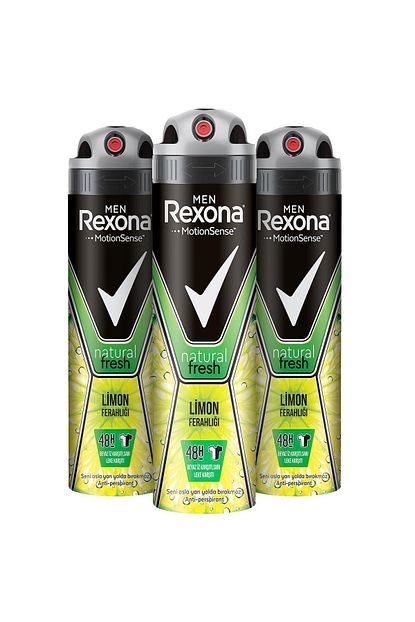 Rexona Men Natural Fresh Limon Ferahligi Erkek Sprey Deodorant 150 Ml X3 Trendyol