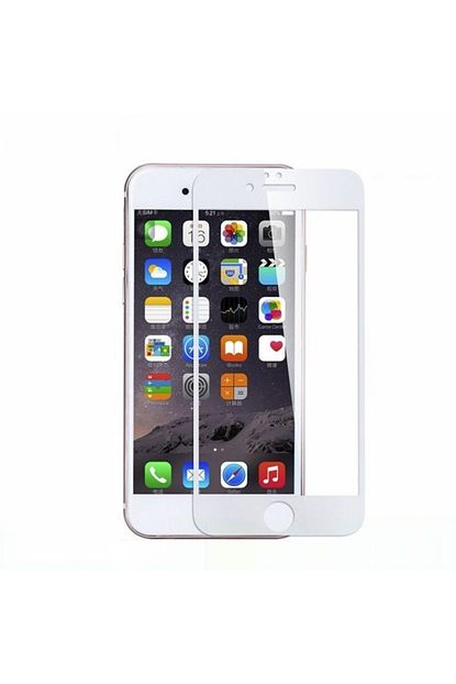 iphone 7 gercek 5d ekran koruyucu kirilmaz cam 4 katmanli beyaz iphone sarj kablo hediye