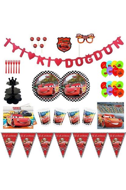 Parti Furyasi Cars Simsek Mcqueen Luks Dogum Gunu Parti Malzemeleri Seti Sus 40 Kisilik Trendyol