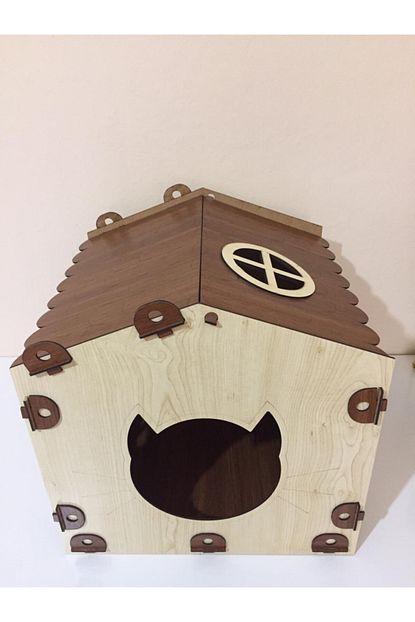 Ahsap Kedi Evi Dekoratif Catili Kedi Evi Trendyol