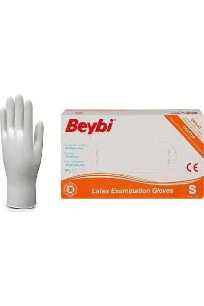 Beybi Lateks Eldiven Pudrali 100 Lu Paket Small S Beden Trendyol