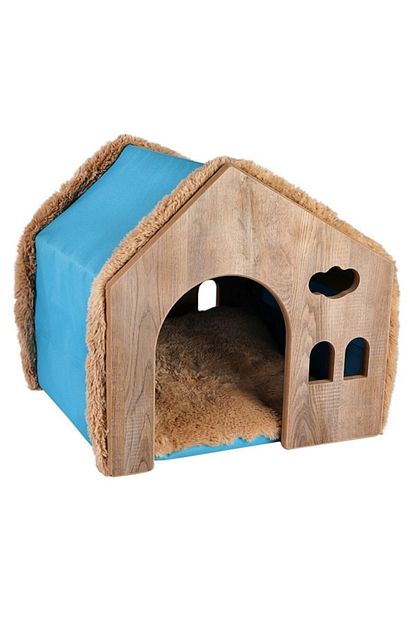 Dubex Ahsap Kedi Evi Ve Mini Kopek Evi Acik Mavi 41 X 41 X 37 Cm Trendyol
