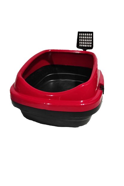 Pet Style Acik Kedi Tuvalet Kabi Derin Ve Kaliteli Plastik Kirmizi Trendyol