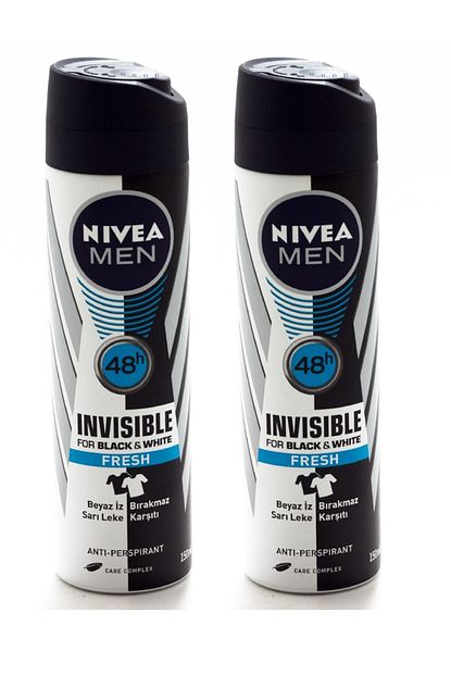 Nivea Erkek Deodorant Invisible Black White Fresh 150 Ml X 2 Adet Trendyol