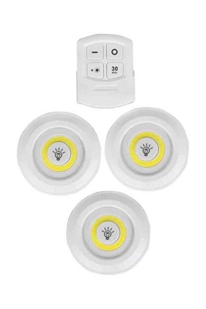 Bigsale Uzaktan Kumandali 3 Lu Spot Led Lamba Kablosuz Pilli Isildak Trendyol