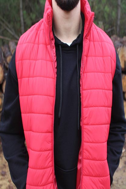Simplywear Erkek Kirmizi Spor Dik Yaka Sisme Yelek Trendyol