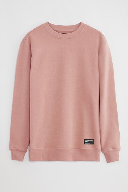 Grimelange Travis Erkek Pembe Basic Bisiklet Yaka Sweatshirt Trendyol