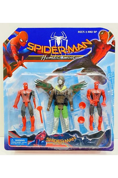 spiderman ve vulture karakter oyuncak 3 lu set eklemli isikli orumcek adam fiyati yorumlari trendyol