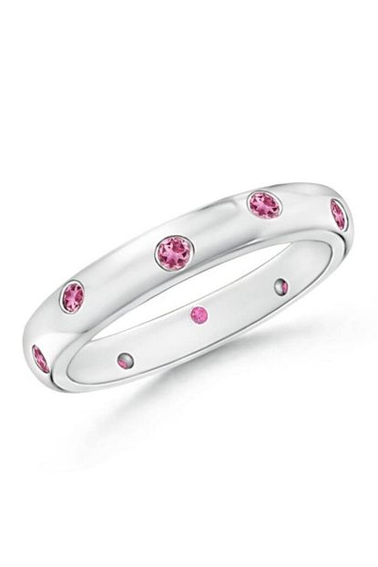 Bori Pirlanta Rosa Turmalin Yuvarlak 0 30 Ct Beyaz Altin Yuzuk Trendyol