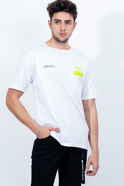 Lafaba Erkek Beyaz Onu Arkasi Baskili T Shirt Trendyol