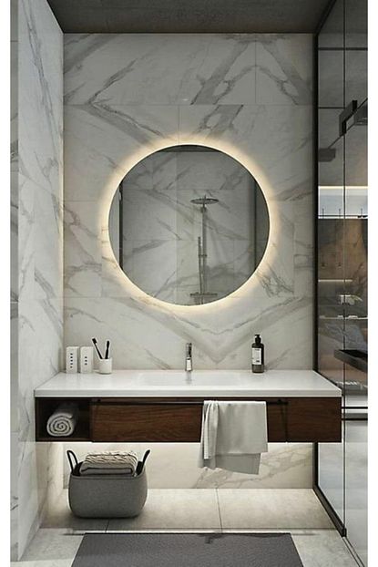 Gift More 80cm Led Isikli Rodajli Yuvarlak Banyo Aynasi Fiyati Yorumlari Trendyol