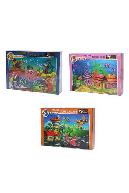 Gazi Yalcin Cocuk Puzzle 3 Yas 3 Lu Paket 24 Parca Denizalti Orkestra Ucus Zamani Trendyol