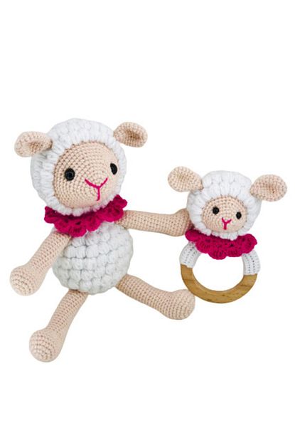 aysun yildiz konbul amigurumi organik orgu oyuncak uyku arkadasi kuzucuk ve dis kasiyicili cingirak takim fiyati yorumlari trendyol