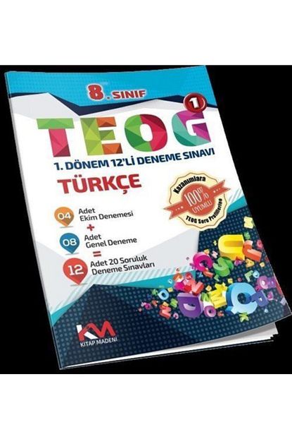 Kitap Madeni 8 Sinif Turkce Teog1 1 Donem 12 Li Deneme Sinavi Trendyol