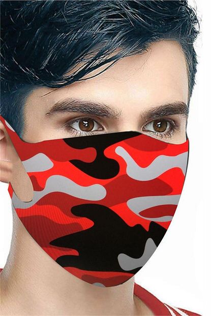 Noon Collection Nano Teknoloji Kamuflaj Kirmizi Renkli Yikanabilir Yuz Maskesi Tk200 Trendyol