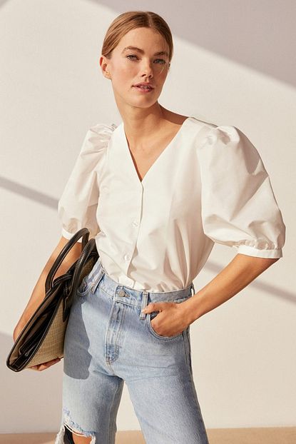 Mango Woman Kadin Kirik Beyaz Karpuz Kollu Bluz 67956706 Trendyol
