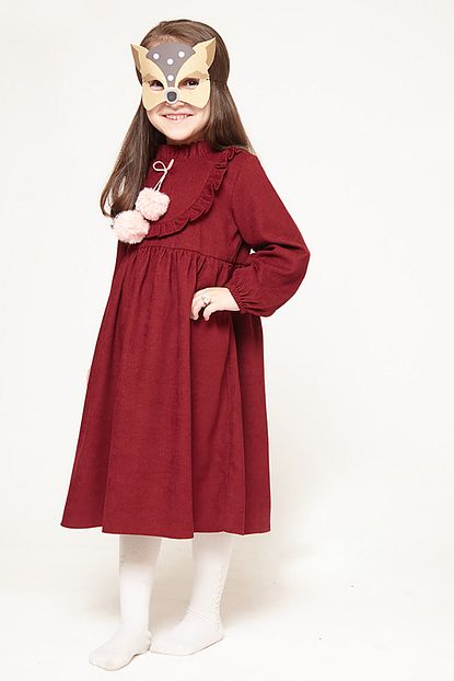 Lili Butik Ponponlu Bordo Kadife Kiz Cocuk Elbise Trendyol