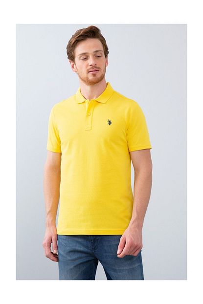 U S Polo Assn Polo Yaka Slim Fit Sari Tshirt Trendyol
