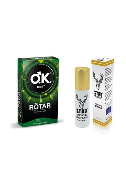 Okey Prezervatif Rotar Ve Stag 9000 Geciktirici Sprey Trendyol