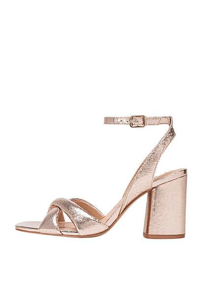 Stradivarius Kadin Kiremit Rengi Metalik Topuklu Sandalet 19212570 Trendyol