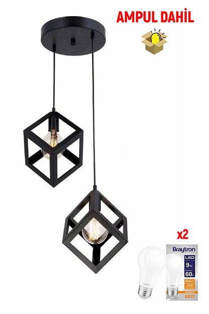 Apliqa Cup 2 Li Siyah Sarkit Led Ampul Dahil Avize Trendyol