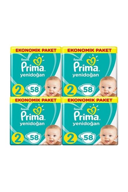 Prima 2 Beden Ekonomik 58 4 232 Adet Bebek Bezi Trendyol