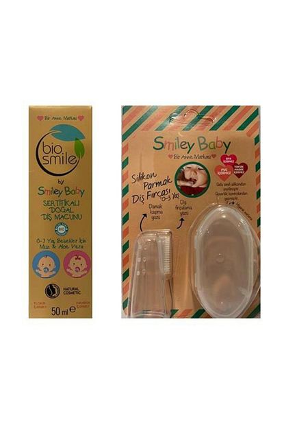 Biosmile Biosmile Organik Dis Macunu 0 3 Yas Muz Aloevera 50 Ml Smiley Bebek Parmak Dis Fircasi Trendyol