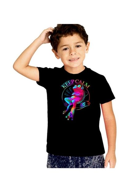 Scubapromo Keep Calm Frog Siyah Cocuk Tisort Trendyol