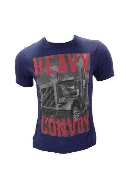 Toscana Tekstil Dafelli Slim Fit Heavy Convoy Baskili Bisiklet Yaka Tshirt Trendyol