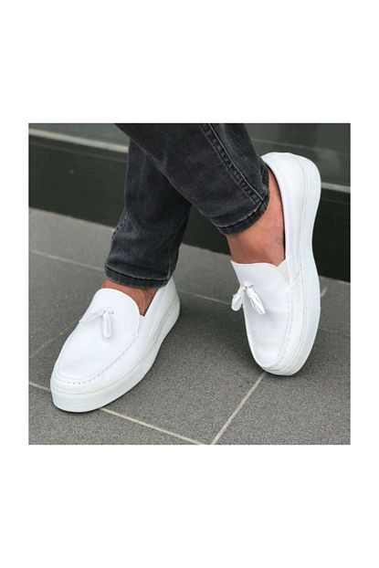 Knack Gunluk Puskul Beyaz Deri Loafer Corcik Erkek Ayakkabi Kn717 Trendyol
