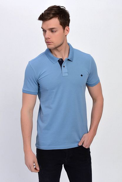 Dynamo Erkek Acik Mavi Polo Yaka Likrali T Shirt Trendyol