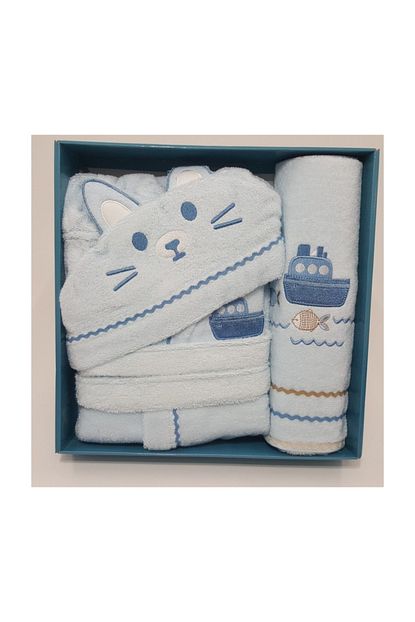 Ozdilek Sea Boy Erkek Cocuk Free Bornoz Seti Mavi 3 4 5 6 Yas Trendyol