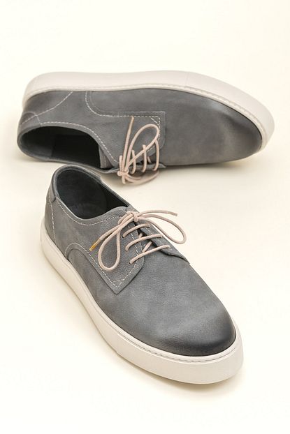 Elle Shoes Cadarn 1 Deri Acik Gri Erkek Ayakkabi Trendyol