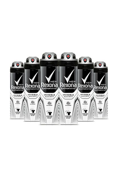 Rexona Erkek Deodorant Sprey Invisible Black White 150 Ml X 6 Trendyol