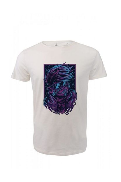 Angemiel Wear Havali Tarz Maymun Pamuklu Beyaz Erkek Tisort Trendyol
