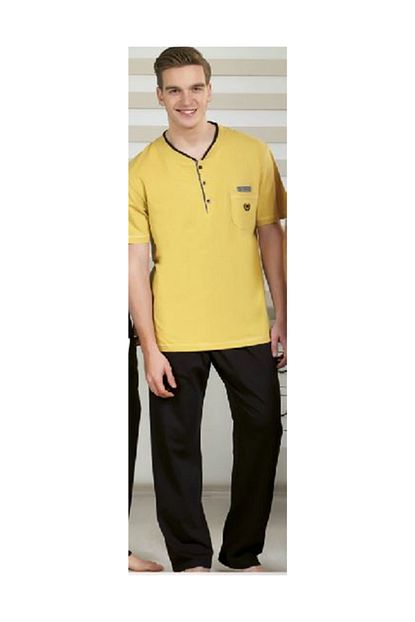 Iki Yildiz Erkek Pijama Kisa Kol Pant Tk Trendyol