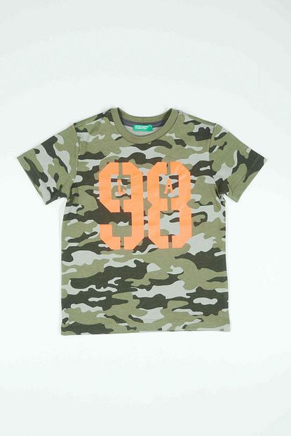 United Colors Of Benetton Haki Mix Cocuk Kamuflaj Desenli Tshirt Trendyol