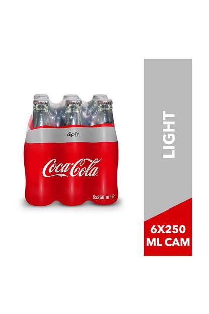 coca cola coca cola light 6x250 ml cam sise fiyati yorumlari trendyol