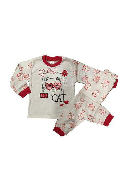 Supermini 1 2 3 Yas Kedi Baskili 100 Pamuklu Pijama Takimi Trendyol