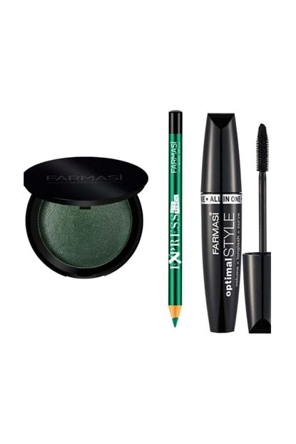 Farmasi Makyaj Seti Optimal Maskara Goz Fari Yesil Goz Kalemi Zumrut Trendyol