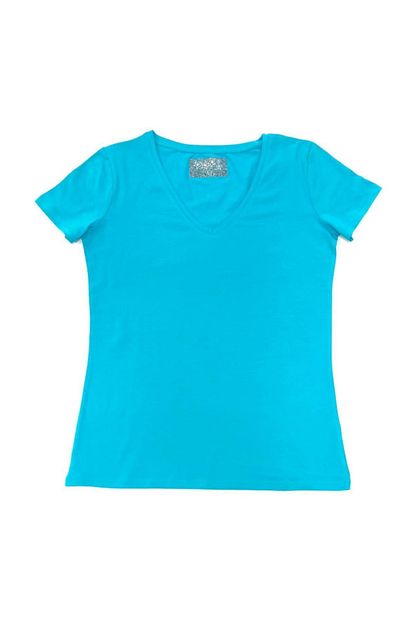 H M Turkuaz Renkli Bayan T Shirt Trendyol
