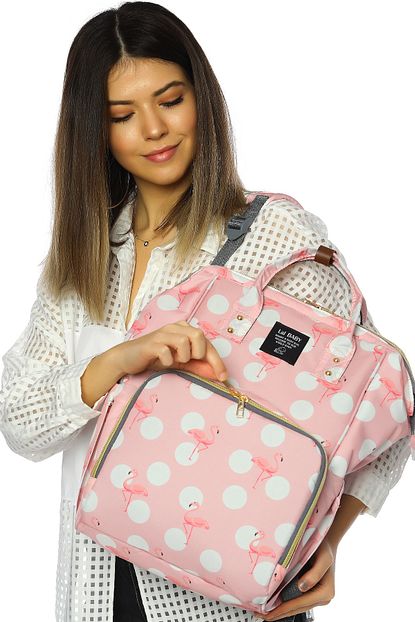 Lal Baby Flamingo Desenli Pembe Anne Bebek Bakim Sirt Cantasi Trendyol